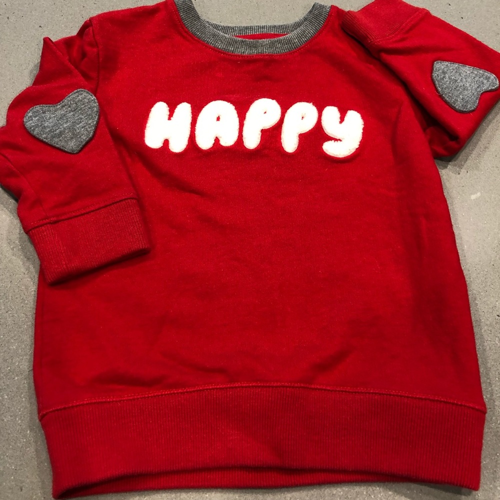 Cat & Jack Red HAPPY Sweater 18M